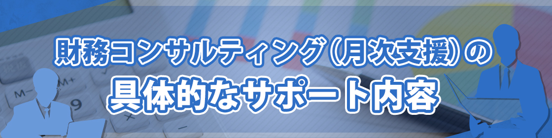 財務コンサルティング（月次支援）の具体的なサポート内容